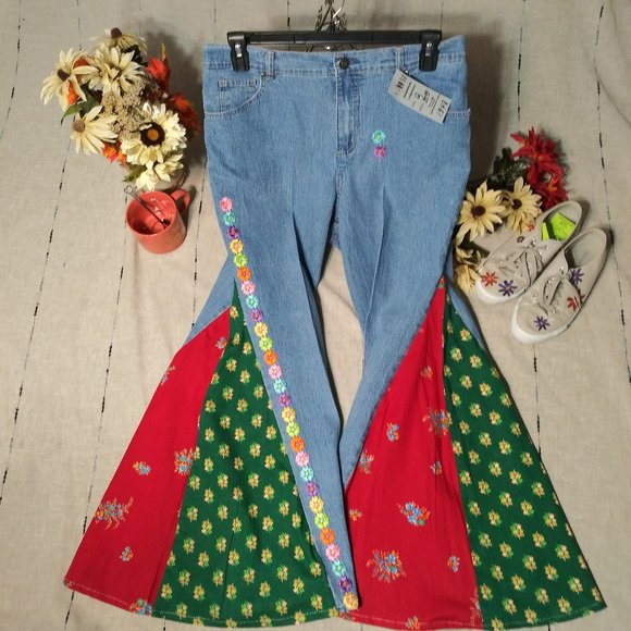 1348 Jeaniemade Size 12 Basic Editions Bell-Bottom - Picture 2 of 4